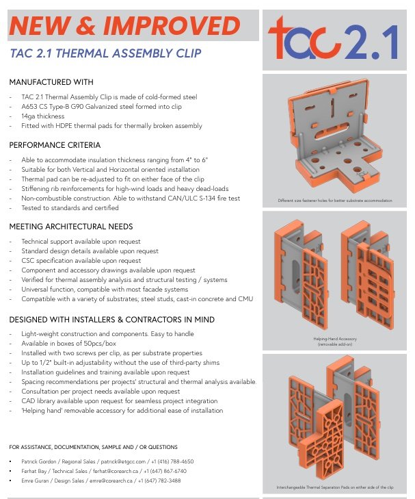 TAC 2.1 Thermal Assembly Clip product brochure cover