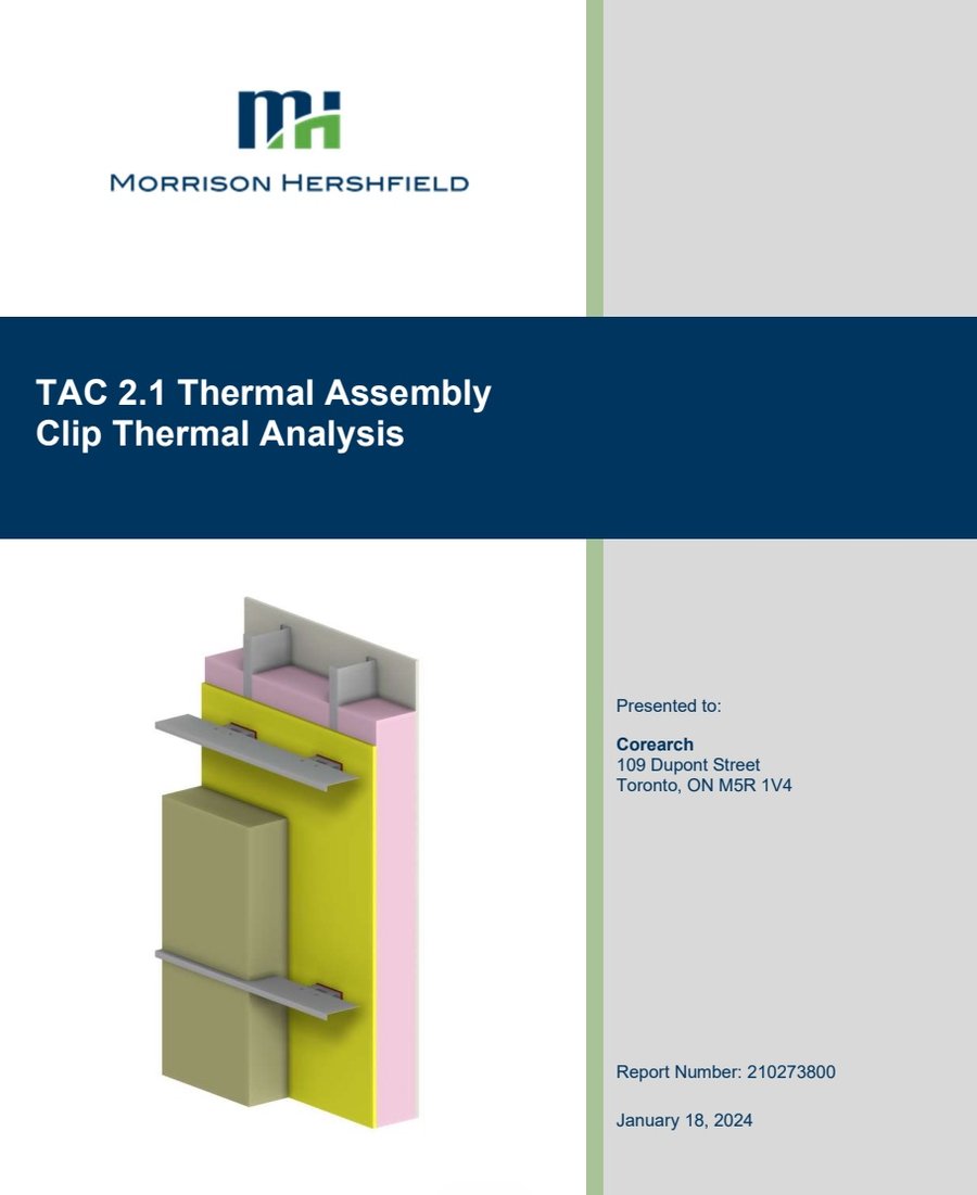 TAC 2.1 Thermal Analysis report cover by Morrison Hershfield